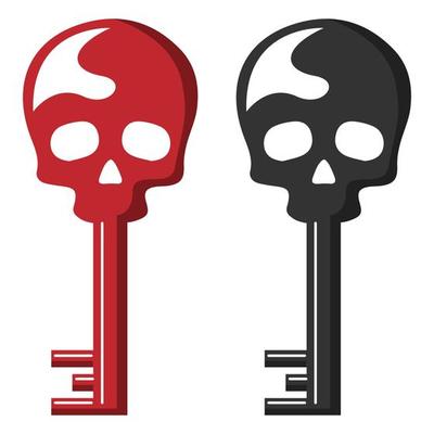 two skull-headed lock symbols
