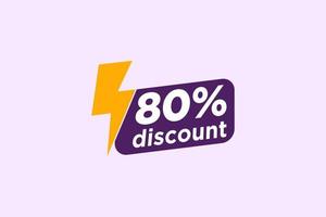 80 discount, Sales Vector badges for Labels, , Stickers, Banners, Tags, Web Stickers, New offer. Discount origami sign banner.