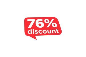 76 discount, Sales Vector badges for Labels, , Stickers, Banners, Tags, Web Stickers, New offer. Discount origami sign banner.