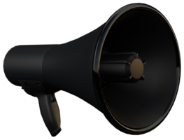 3d minimalistische zwart megafoon png
