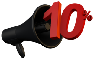 Black megaphone promotion 10 percent off a black friday concept png