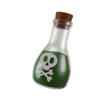 3d rendering of poison halloween icon png