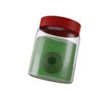 3d rendering of eyes in a jar halloween icon png