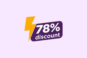 78 discount, Sales Vector badges for Labels, , Stickers, Banners, Tags, Web Stickers, New offer. Discount origami sign banner.