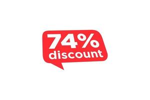 74 discount, Sales Vector badges for Labels, , Stickers, Banners, Tags, Web Stickers, New offer. Discount origami sign banner.