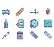 Hospital and medical icon set vector