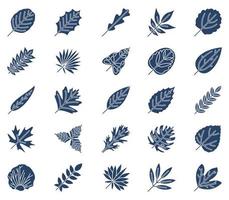 Variety of Leaf icon set vector