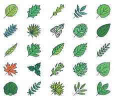 Variety of Leaf icon set vector