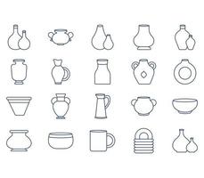 variety of water Pot illustration set vector