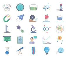 conjunto de iconos de ciencia y física vector