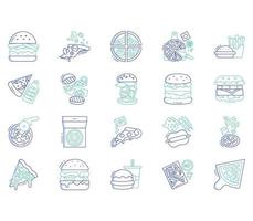 Pizza and Burger illustration vector