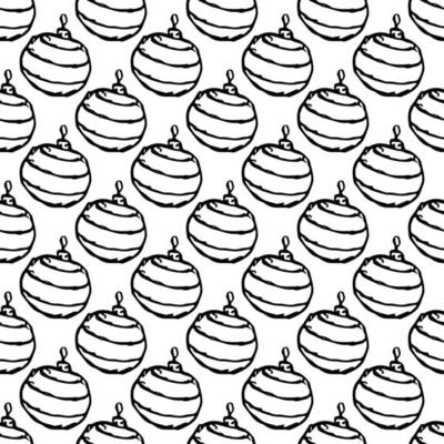 Seamless christmas balls pattern. christmas balls background. Doodle illustration with christmas decoration