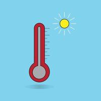 weather hot climate temperature warm summer vector illustration