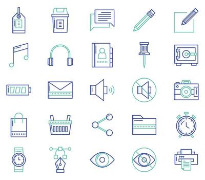 interfaz de usuario, conjunto de iconos básicos de la interfaz de usuario, icono web vector