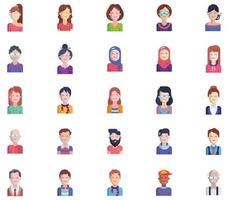 Avatar and Human User Profile icon set vector