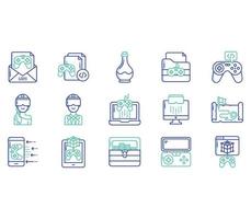 Game development and gaming entertainment icon set vector