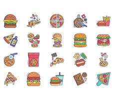 Pizza and Burger illustration vector