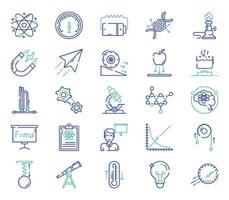 science and physics icon set vector