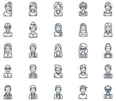 Avatar and Human User Profile icon set vector