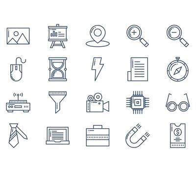 User interface, Basic UI icon set, web icon vector