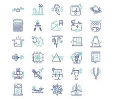 science and physics icon set vector