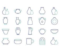 variety of water Pot illustration set vector