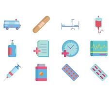 Hospital and medical icon set vector