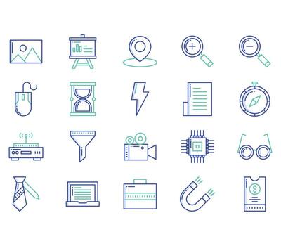 interfaz de usuario, conjunto de iconos básicos de la interfaz de usuario, icono web vector