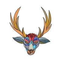Red Stag Deer Head Mosaic vector