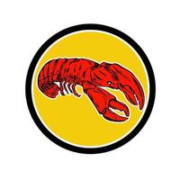 Red Lobster Circle Retro vector