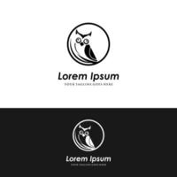 Cute owl logo design premium vector