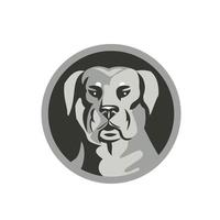 Rottweiler Guard Dog Head Circle Black and White vector