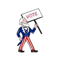 Uncle Sam Placard Vote Standing Cartoon vector