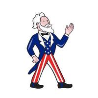 American Uncle Sam Waving Hand Cartoon vector