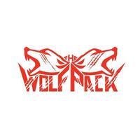 The Wolf Pack Head Retro vector