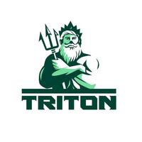 Triton Arms Crossed Trident Front Retro vector