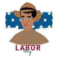 Isolated male farmer with uniform Labor day Vector illustration