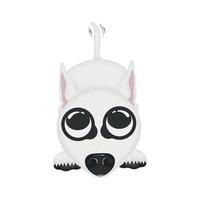 Isolated cute bull terrier dog cartoon character Vector illustration