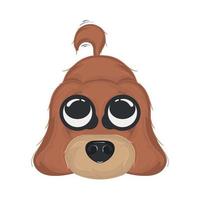 Ilustración de vector de personaje de dibujos animados de perro marrón lindo aislado