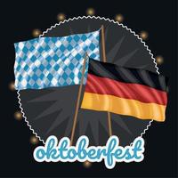 Isolated pair of waving flags of Germany and Oktoberfest Vector illustration