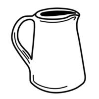 Pitcher icon for web design, menu, app, poster, as, postcard and magazine. a hand-drawn milk jug vector