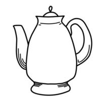 Teapot, Kettle Isolated on White Background Vector