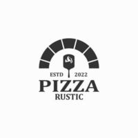 vintage rustic pizza logo vector