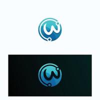 letter W vector design, gradient color