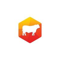 icono de vaca diseños coloridos vector