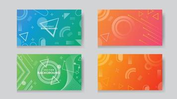 Modern background set gradient color vector