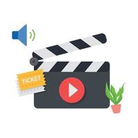 Clapperboard filmmaking video movie clapper illustration. vector