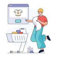 Ready to use flat illustration of add to cart vector