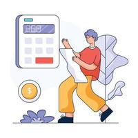 A handy flat illustration of budget planning vector