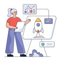 Trendy flat illustration of analysis vector